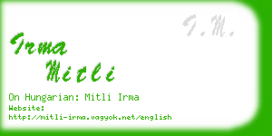 irma mitli business card